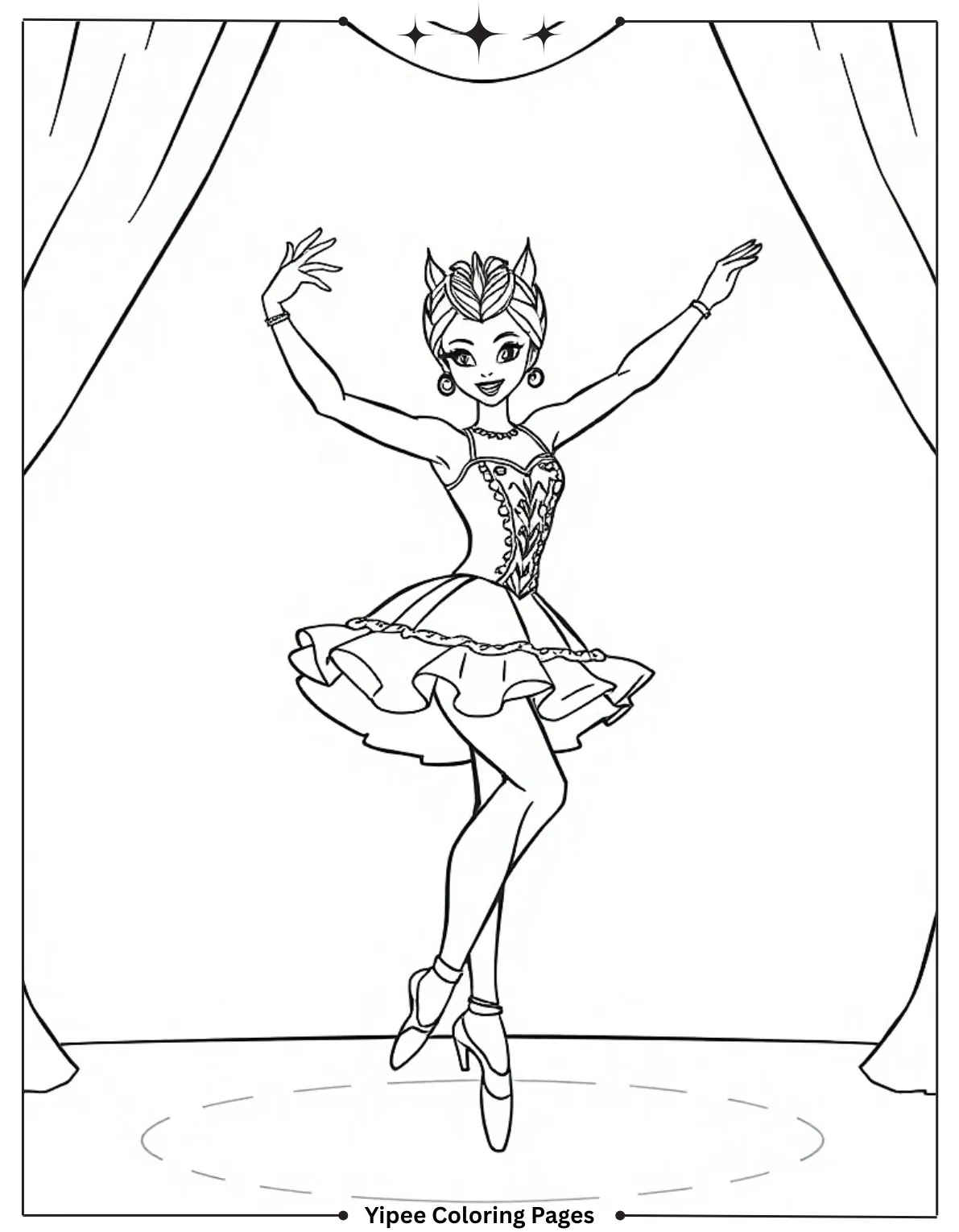 Amazing FNAF Coloring Pages for Creepy Fun Ballora Dancing Ballet On Stage Coloring Sheet