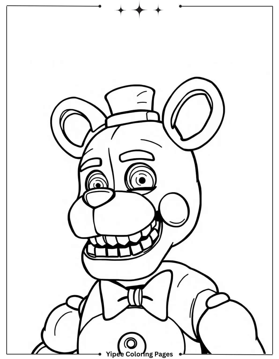 Amazing FNAF Coloring Pages for Creepy Fun Five Nights At Freddy’s Twisted Freddy Coloring Page