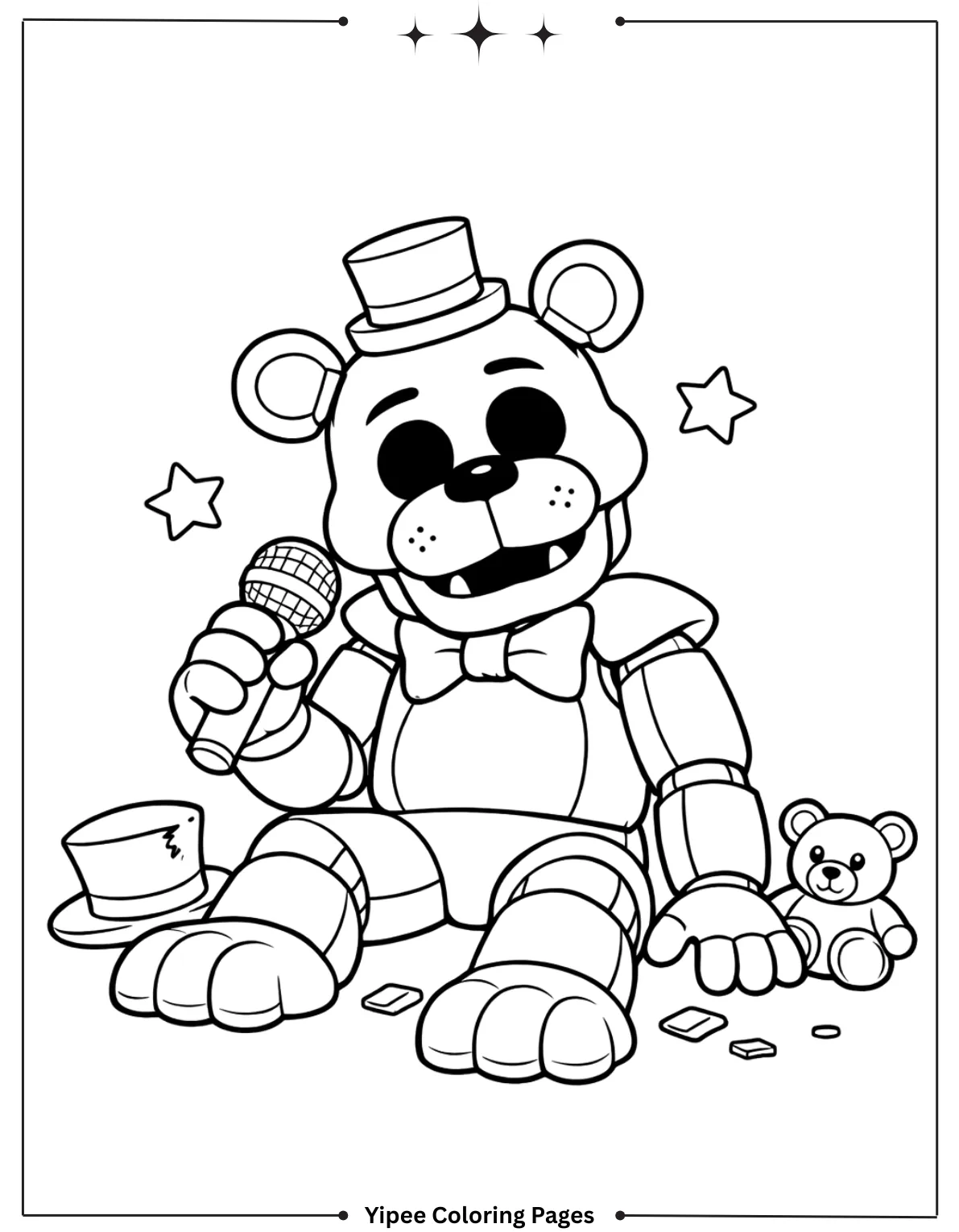 Amazing FNAF Coloring Pages for Creepy Fun Five Nights At Freddy’s Withered Freddy Reaching Out