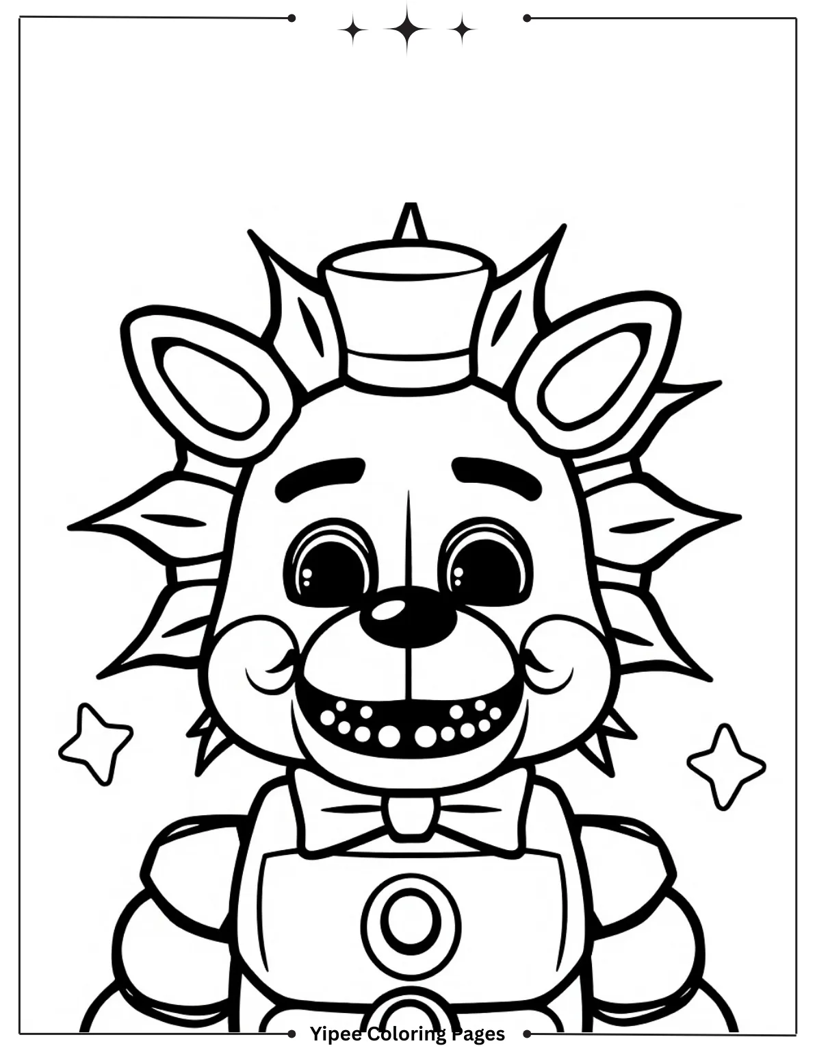 Amazing FNAF Coloring Pages for Creepy Fun Freddy’s Sun Daycare Attendant Coloring Sheet