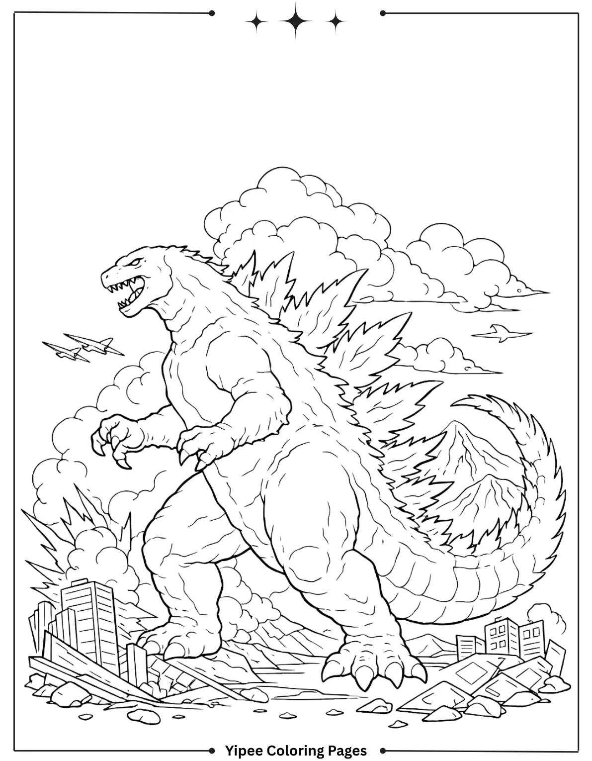 Godzilla Coloring Pages By Yipee Coloring Pages! Godzilla Silhouette