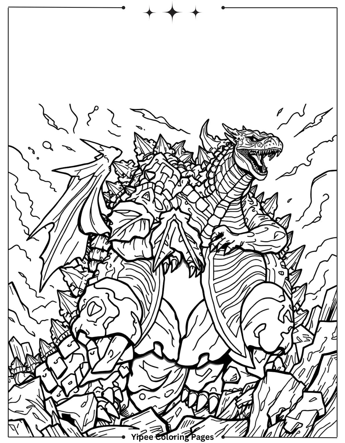 Godzilla Coloring Pages By Yipee Coloring Pages! Godzilla vs Mothra