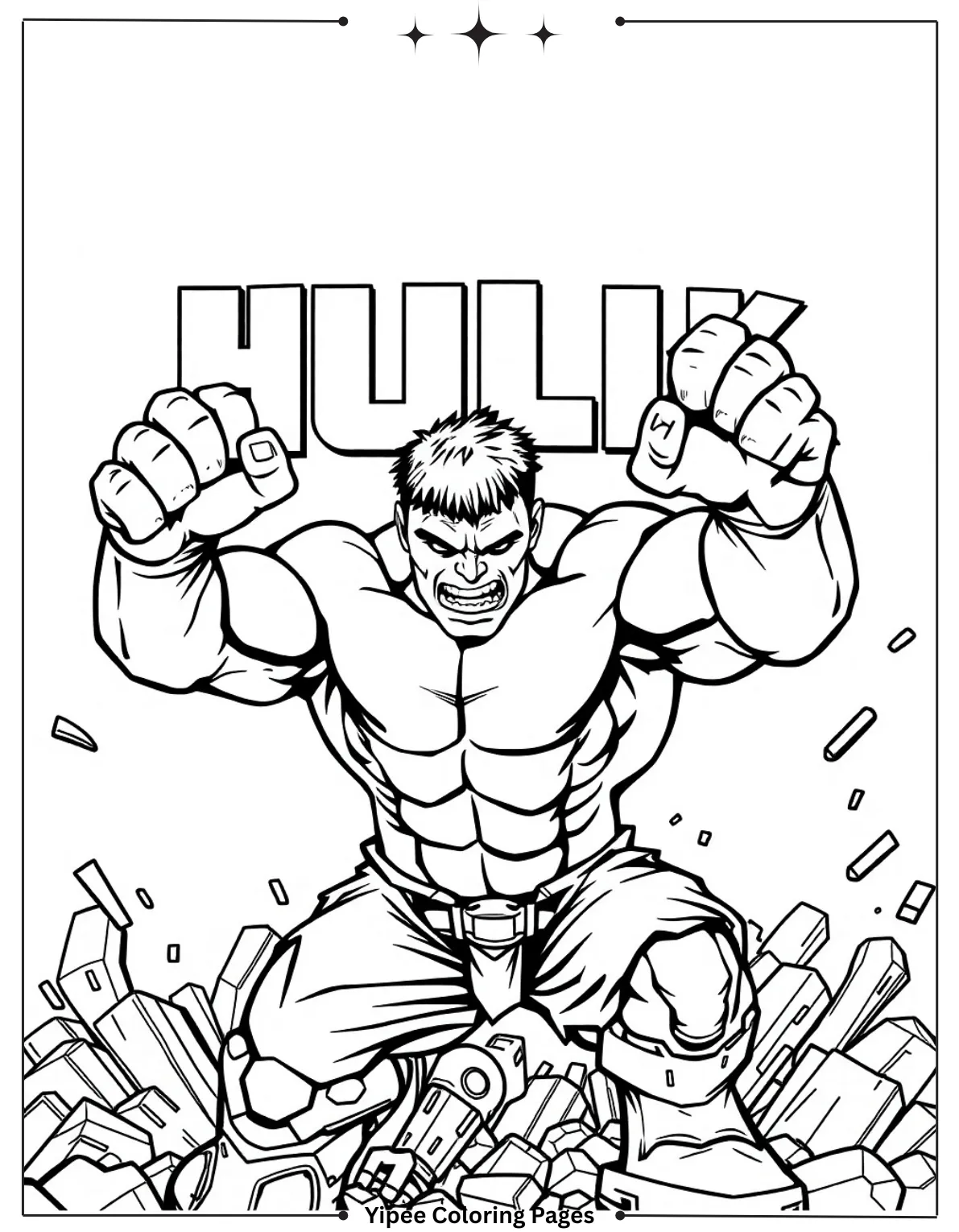 Hulk Smash Coloring Page For Kids