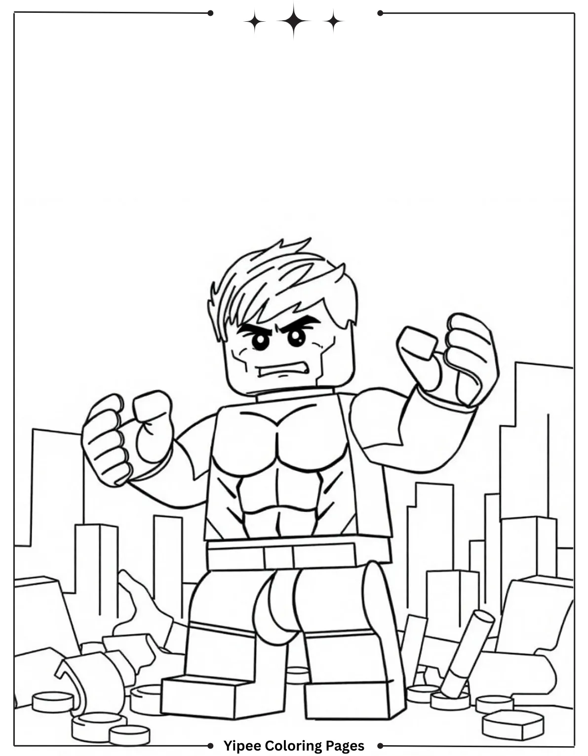 Lego Hulk Coloring In Sheet