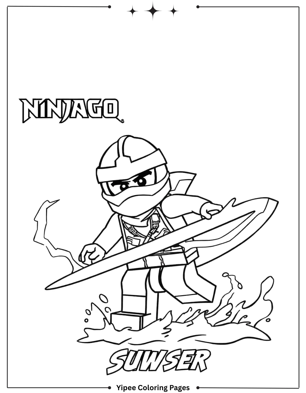 Ninjago Coloring Pages – Free Printable Ninja Adventures Ninjago Lightning Surf