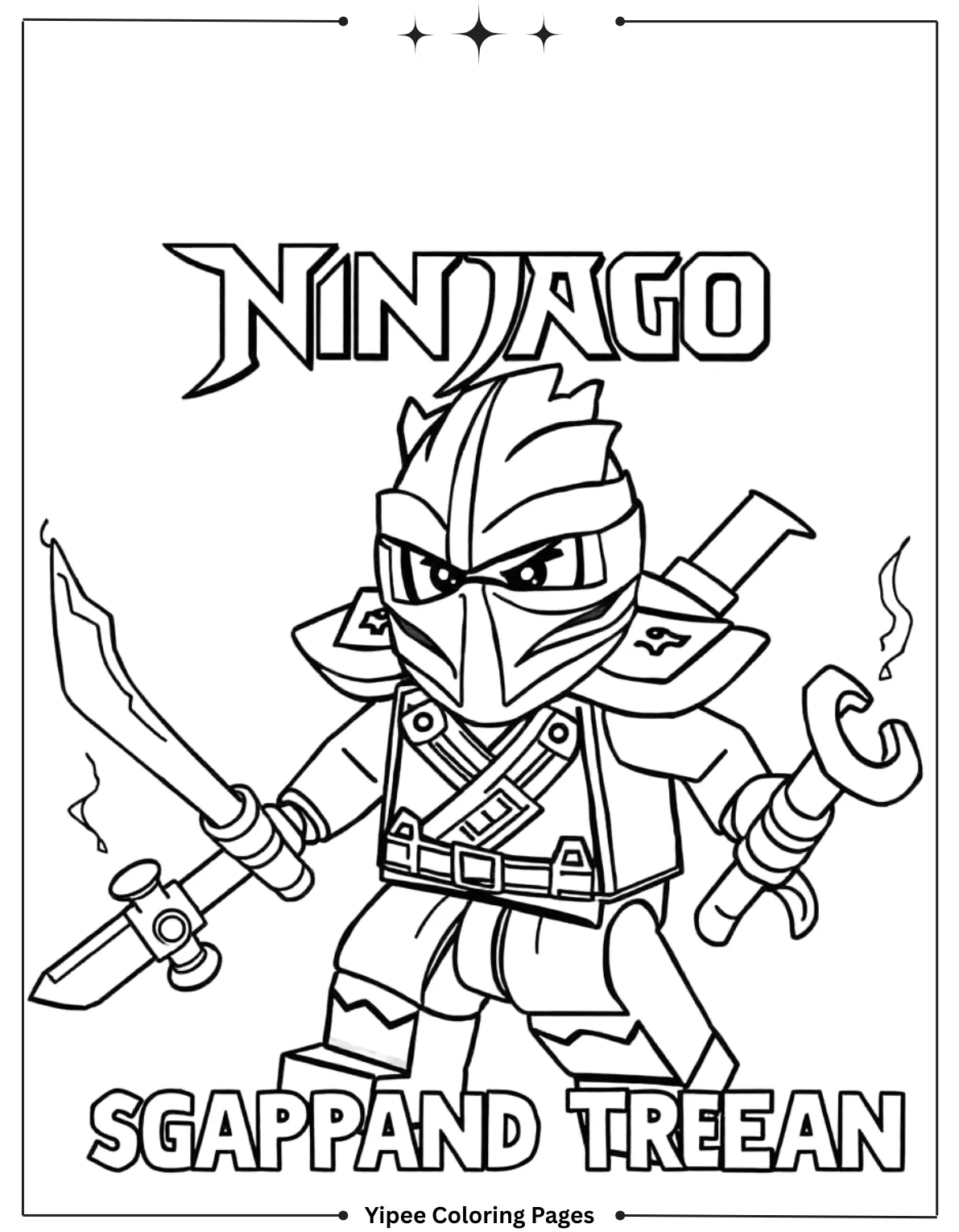Ninjago Coloring Pages – Free Printable Ninja Adventures Ninjago Nya Trident
