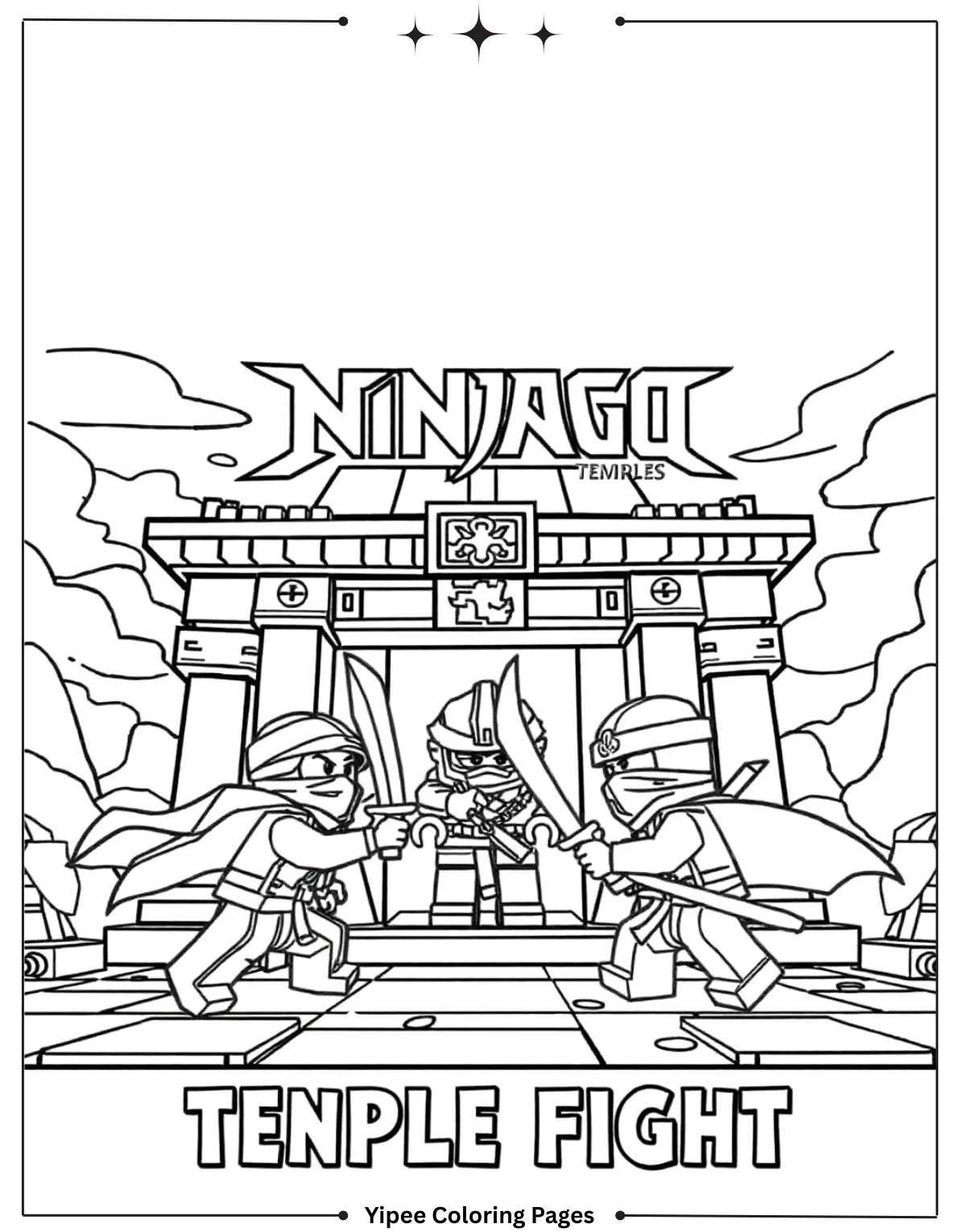 Ninjago Coloring Pages – Free Printable Ninja Adventures Ninjago Temple Fight