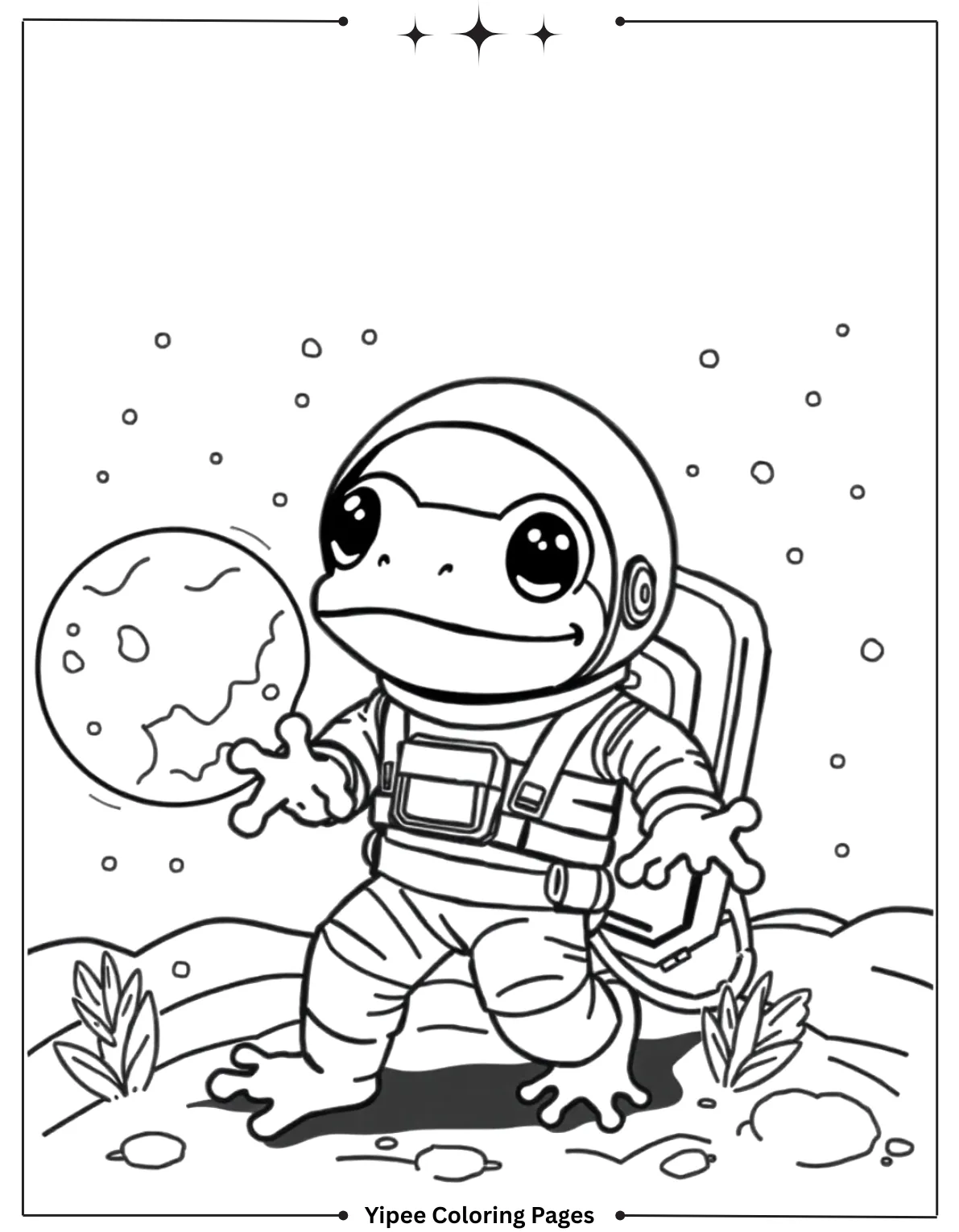 Free Fortnite Coloring Pages to Print and Color Adventurous Frog Astronaut Coloring Page