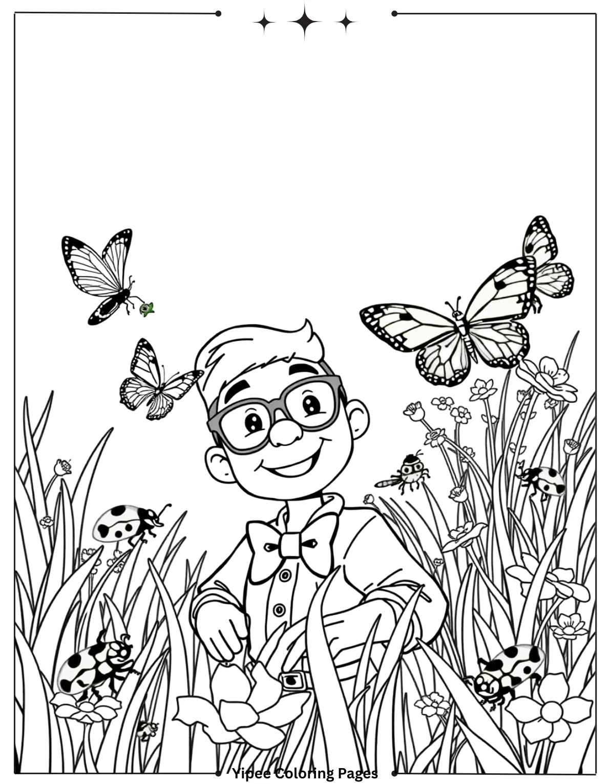 Blippi’s Grassland coloring Page