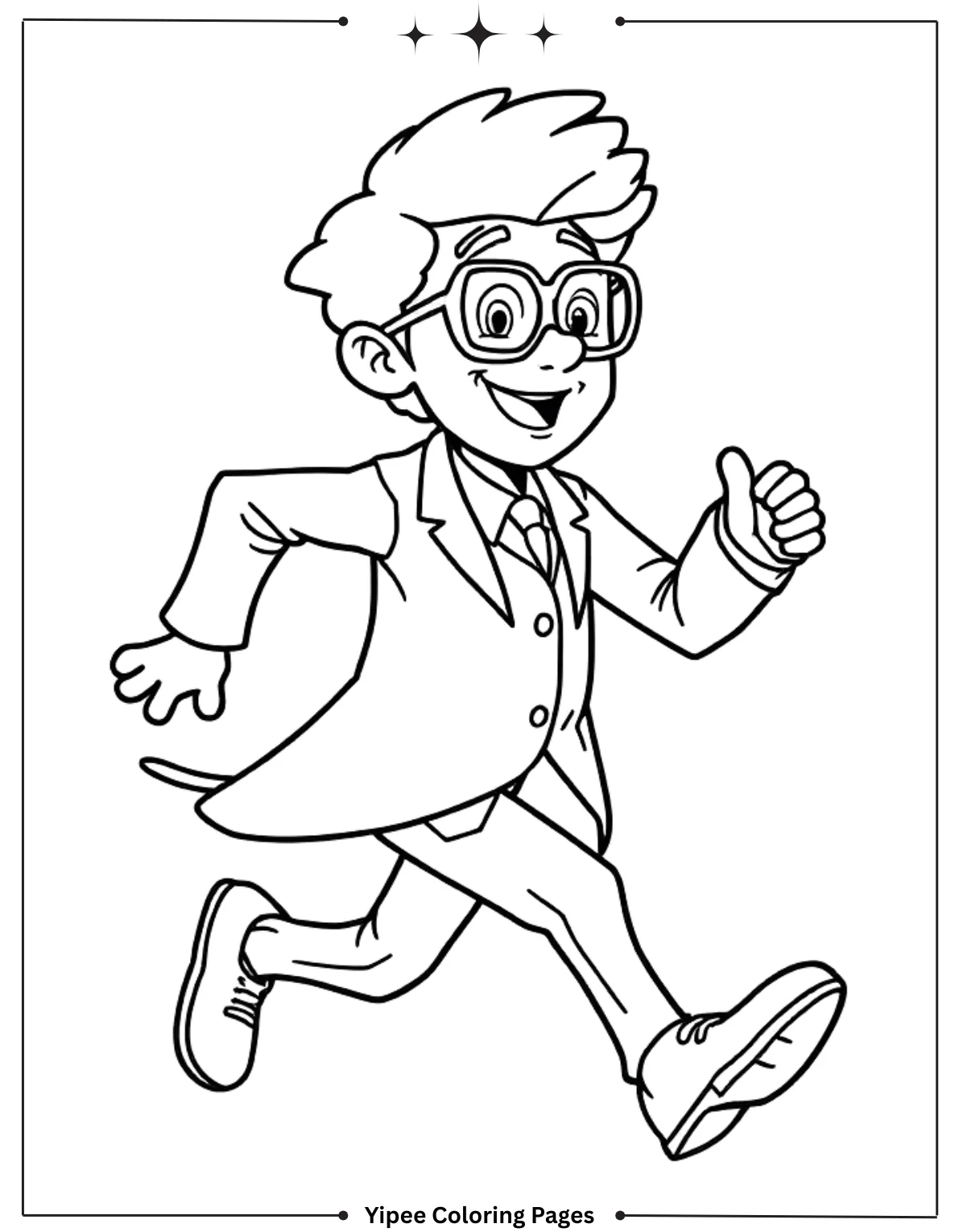 Free Fortnite Coloring Pages to Print and Color Cartoon Scientist Running Coloring Page