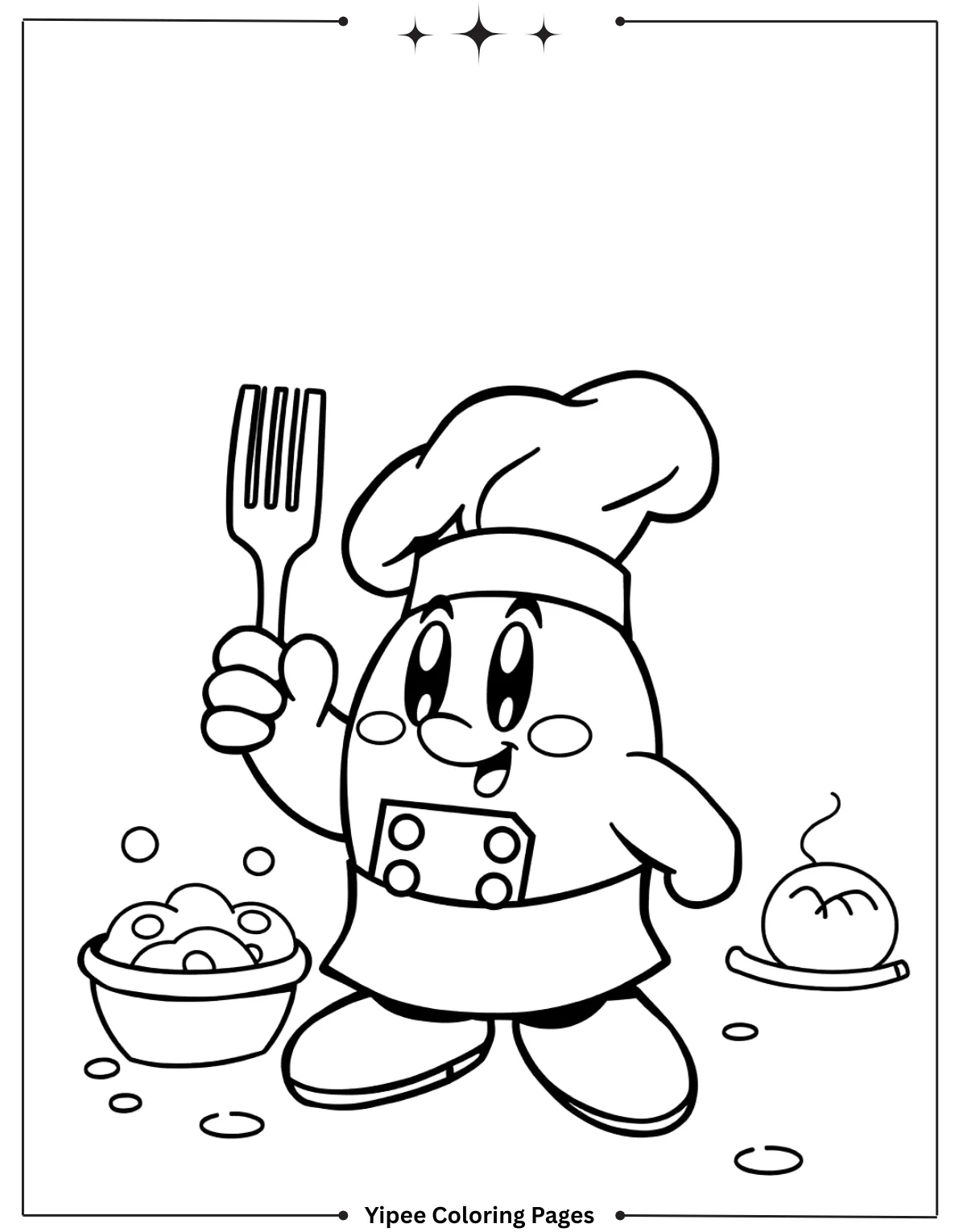 Kirby Coloring Pages Kids Will Love to Color! Chef Kirby