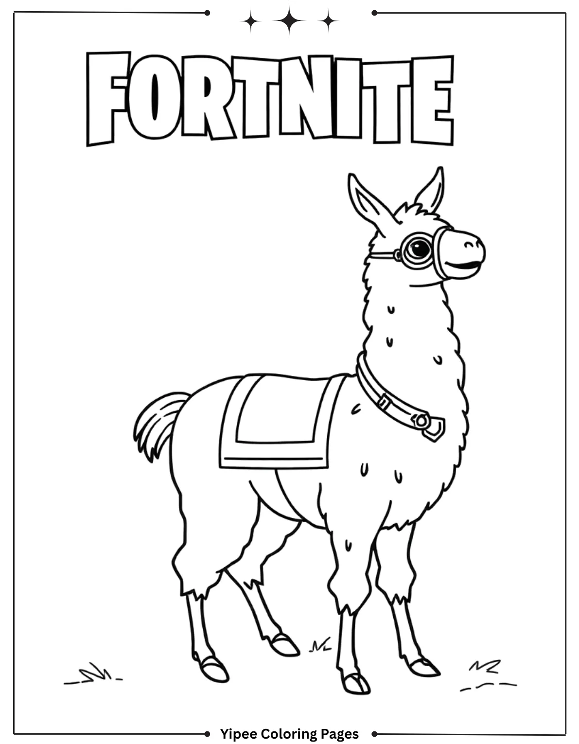 Free Fortnite Coloring Pages to Print and Color Fortnite Loot Llama Coloring Page