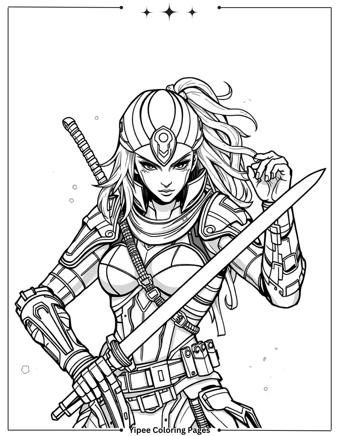 Free Fortnite Coloring Pages to Print and Color Futuristic Female Warrior Coloring Page