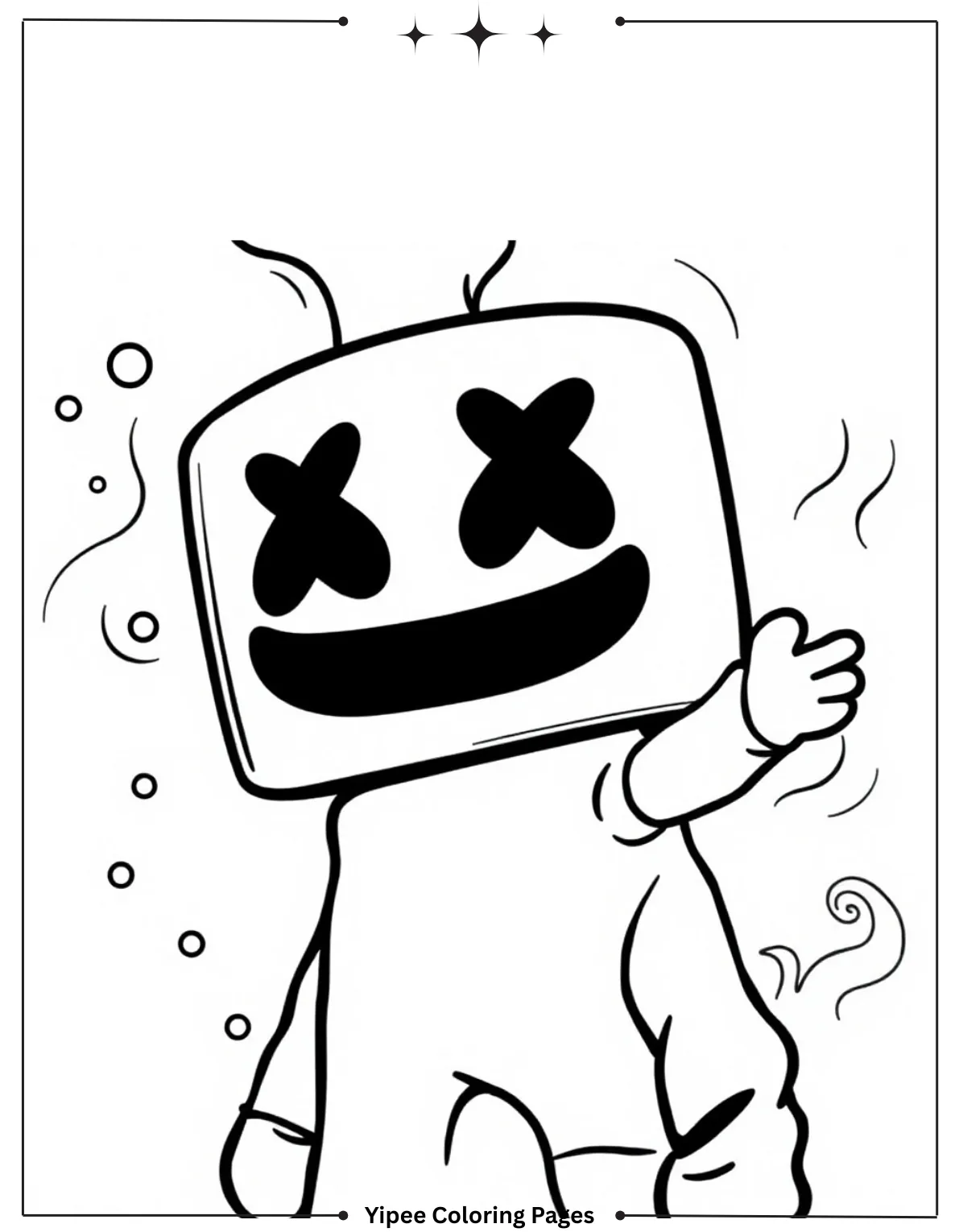 Free Fortnite Coloring Pages to Print and Color Happy Marshmello Figure Coloring Page