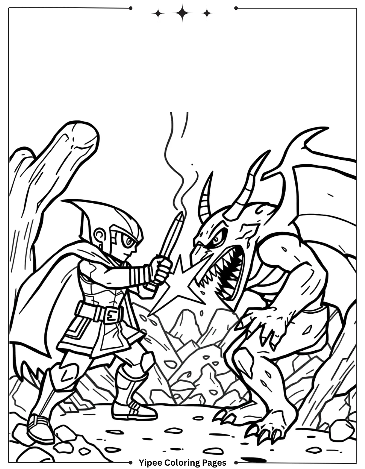 Free Fortnite Coloring Pages to Print and Color Hero vs Monster Duel Coloring Page