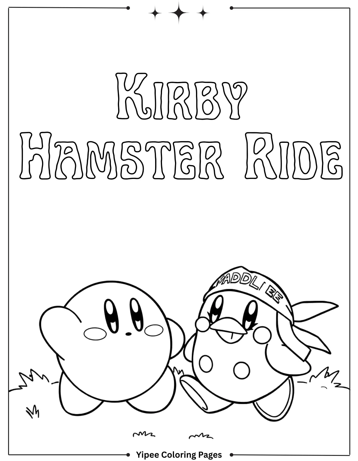 Kirby Coloring Pages Kids Will Love to Color! Kirby Hamster Ride