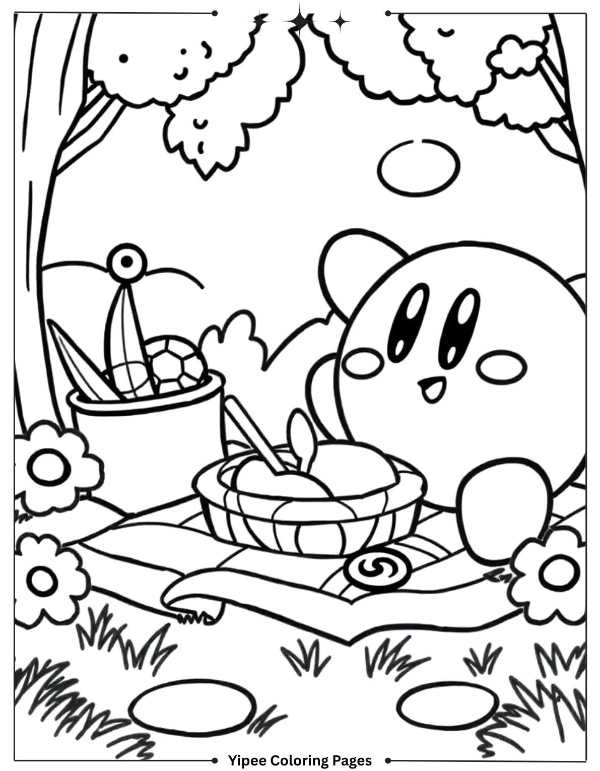 Kirby Coloring Pages Kids Will Love to Color! Kirby Picnic