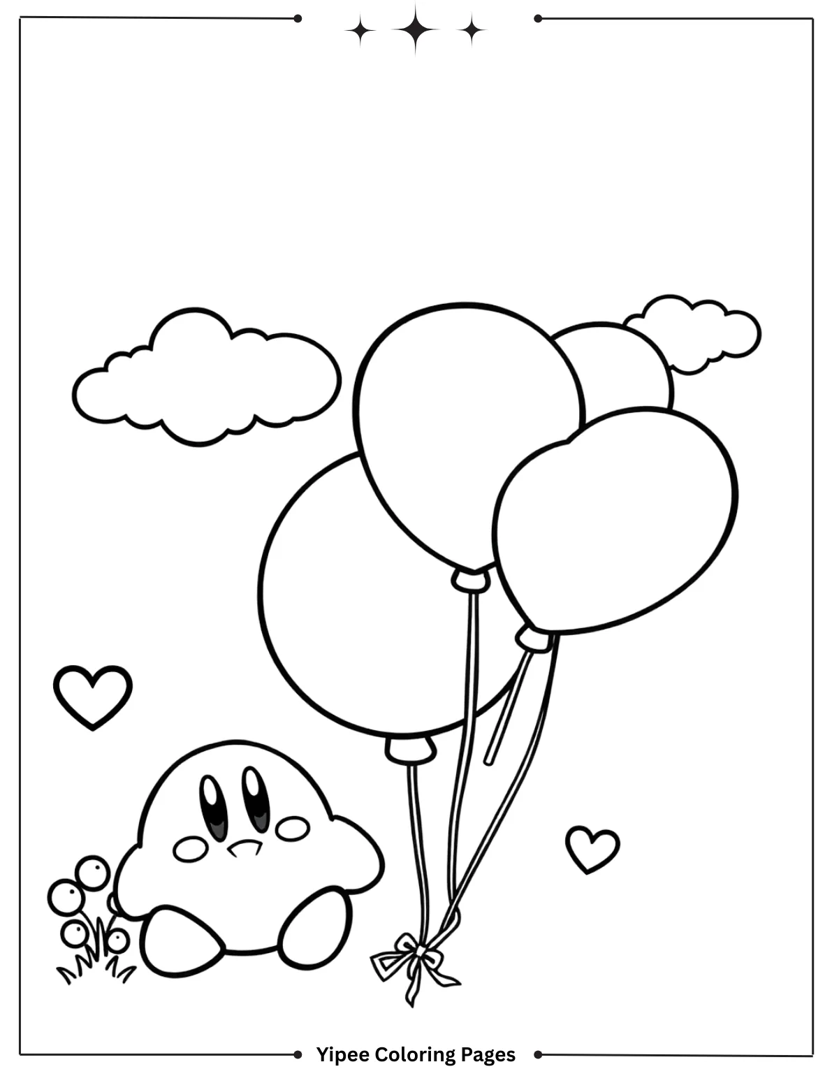 Kirby Coloring Pages Kids Will Love to Color! Kirby With Ballon