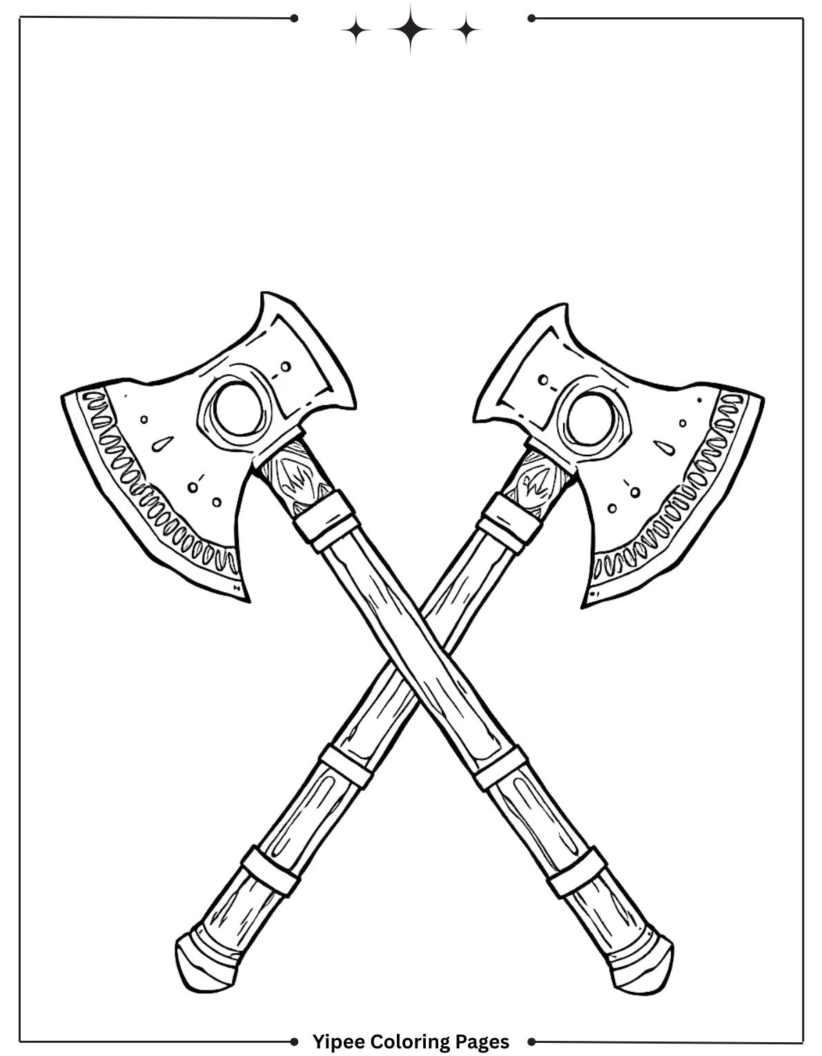 Free Fortnite Coloring Pages to Print and Color Medieval Axes Coloring Page