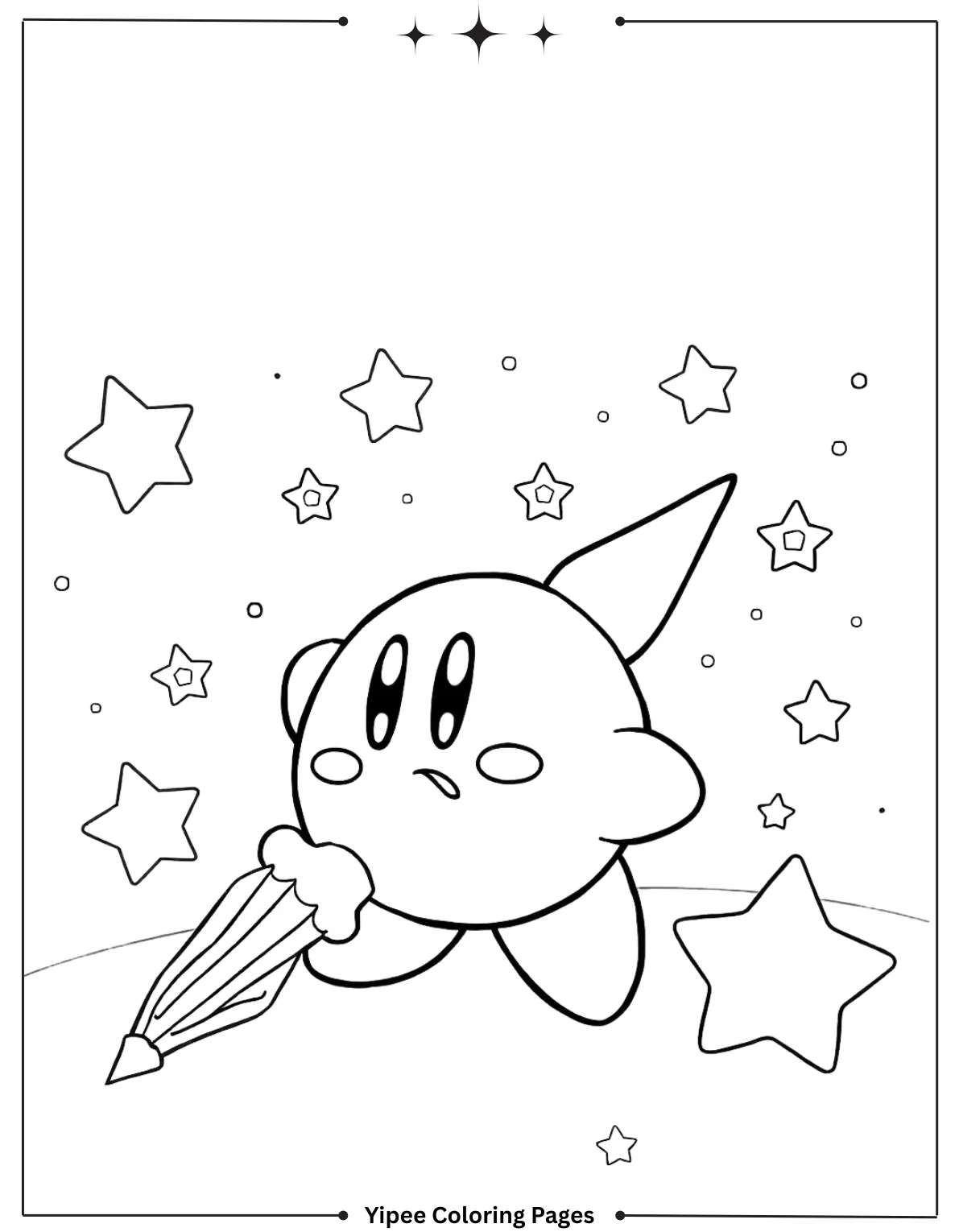 Kirby Coloring Pages Kids Will Love to Color! Parasol Kirby