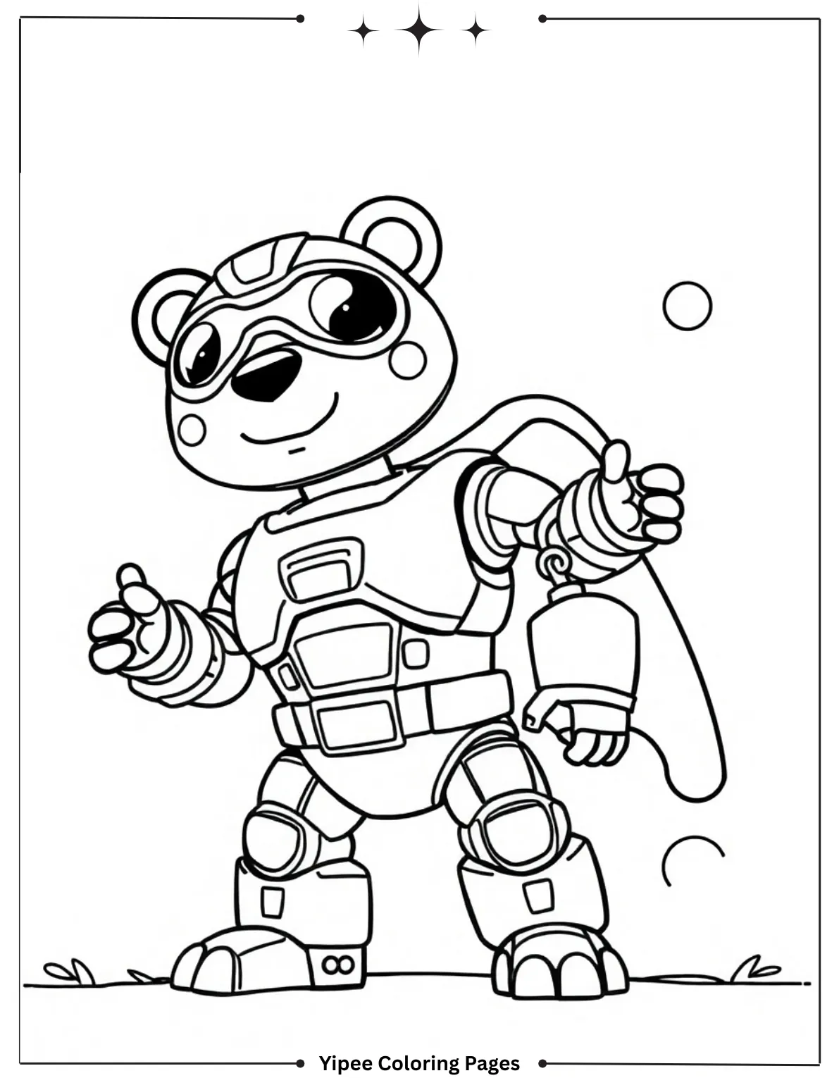 Free Fortnite Coloring Pages to Print and Color Robotic Bear Hero Coloring Page