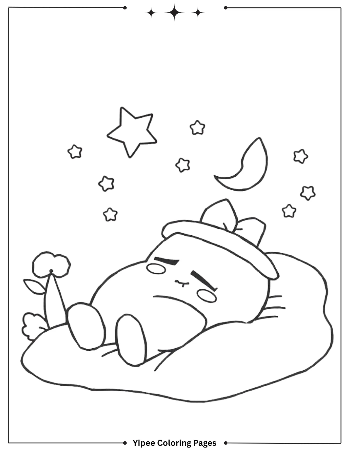 Kirby Coloring Pages Kids Will Love to Color! Sleeping Kirby