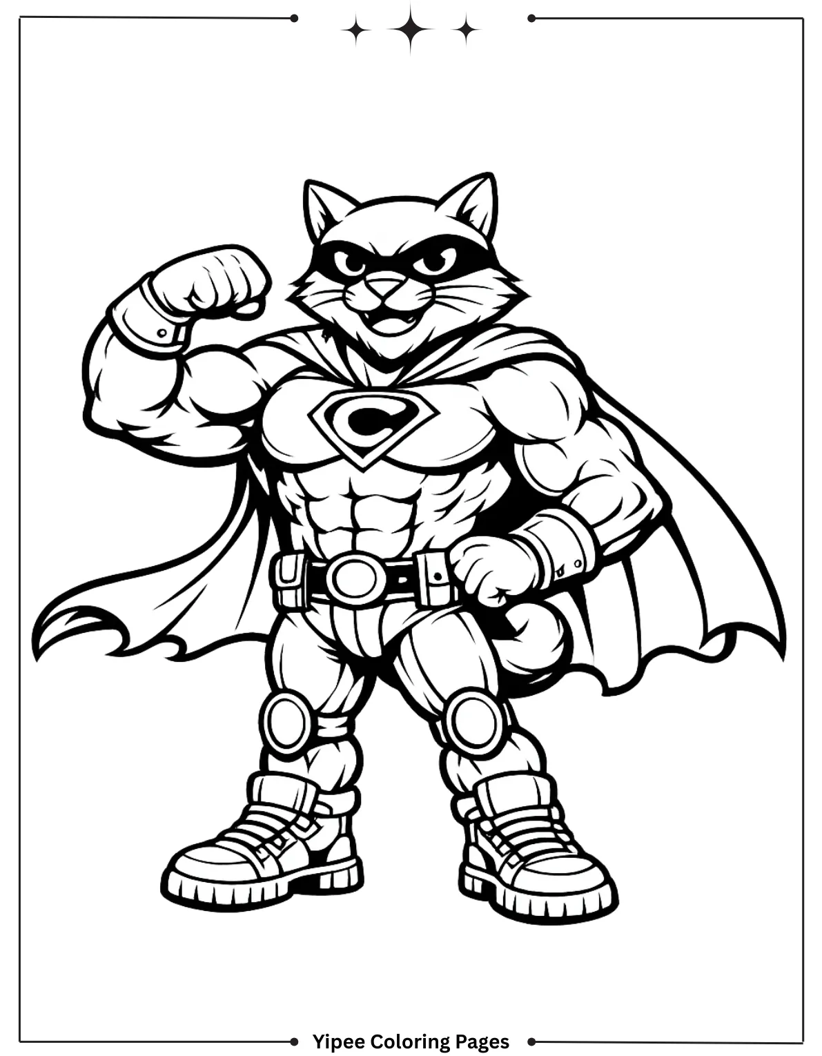 Free Fortnite Coloring Pages to Print and Color Superhero Cat Muscle Man Coloring Page