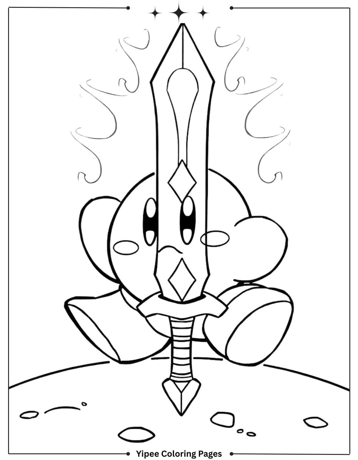 Kirby Coloring Pages Kids Will Love to Color! Sword Kirby
