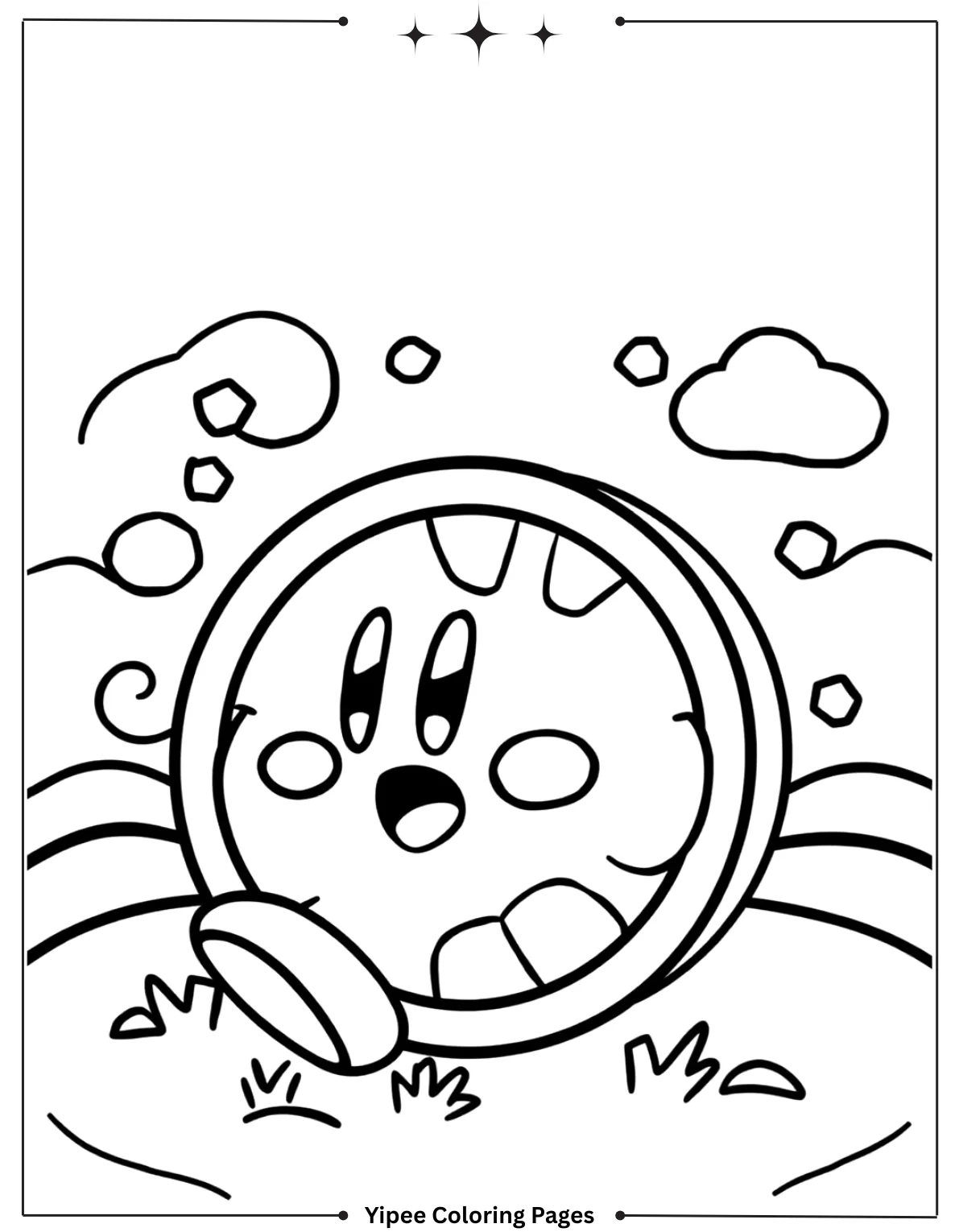 Kirby Coloring Pages Kids Will Love to Color! Wheel Kirby