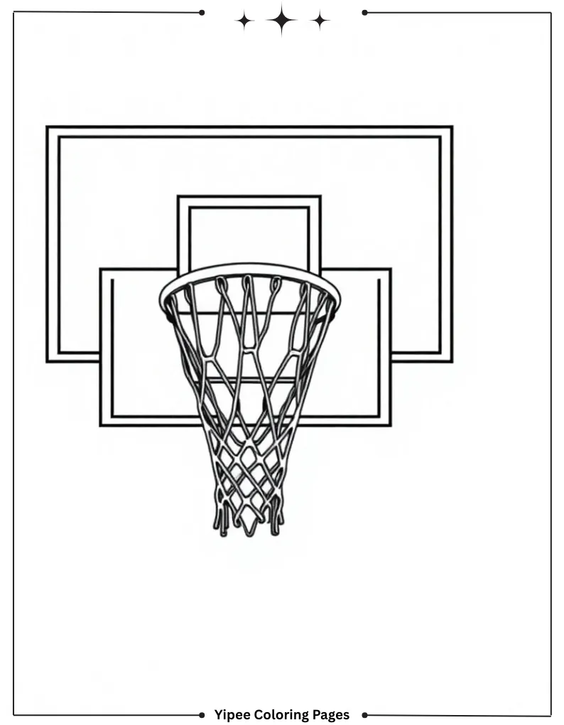 Best NBA Coloring Pages Every Basketball Fan Will Love Basketball Backboard With Hoop