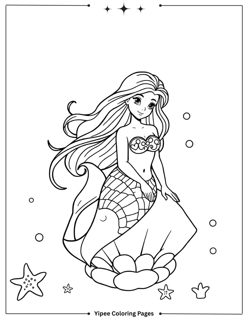 Stunning Mermaid Coloring Pages Bursting With Magic Easy to Color Mermaid Coloring Sheet for Kids