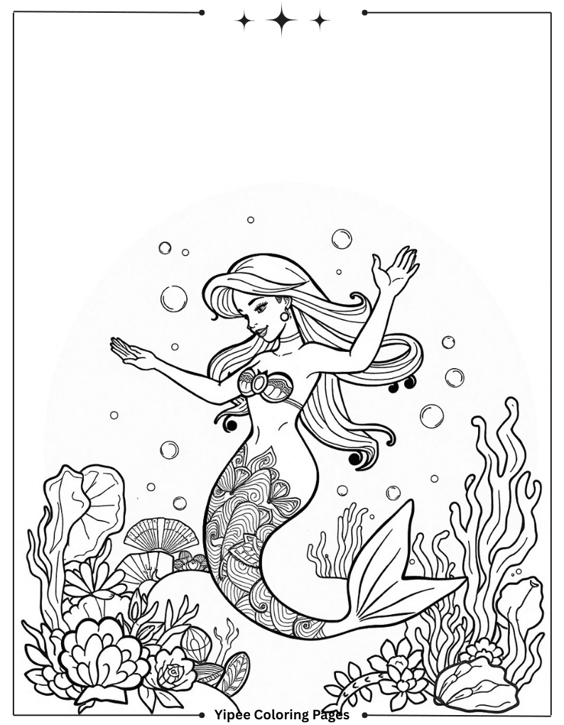 Stunning Mermaid Coloring Pages Bursting With Magic Mermaid Dancing