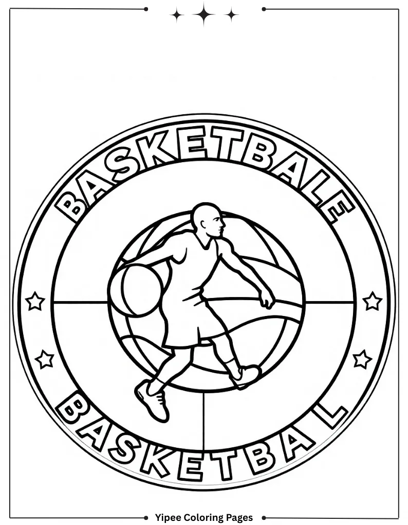 Best NBA Coloring Pages Every Basketball Fan Will Love NBA Logo Coloring Sheet