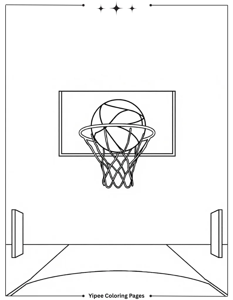 Ultimate Basketball Coloring Pages Every Fan Will Love Outdoor Basketball Hoop and Ball to Color