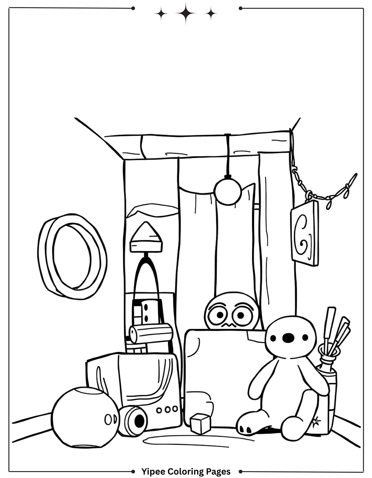 Chucky Coloring Pages with Free Scary Printables Playtime Terror Line Art