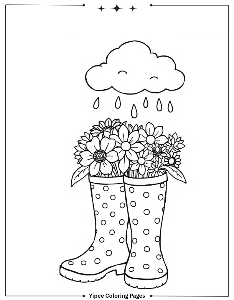 Spring Coloring Pages You'll Love to Print Free Polkadot Rain Coloring pages