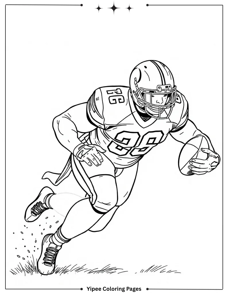 Amazing NFL Players Coloring Pages You Need to Print Running Back Breaking a Tackle