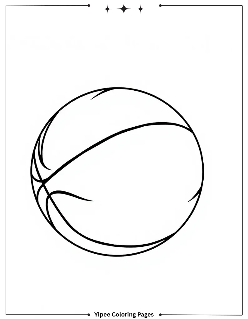 Ultimate Basketball Coloring Pages Every Fan Will Love Simple Basketball Outline for Kids to Color