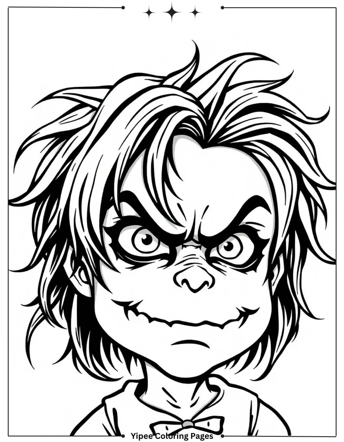 Chucky Coloring Pages with Free Scary Printables Sinister Chucky Coloring Pages