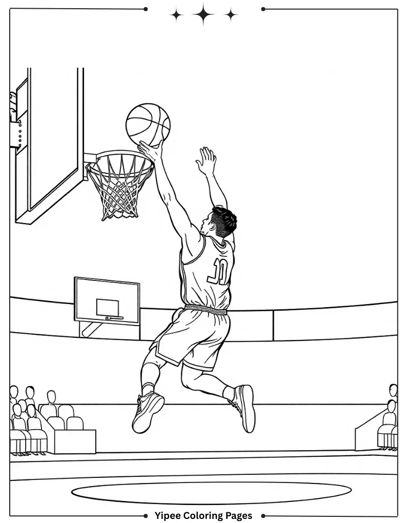 Best NBA Coloring Pages Every Basketball Fan Will Love Young Child Playing Basketball To Color
